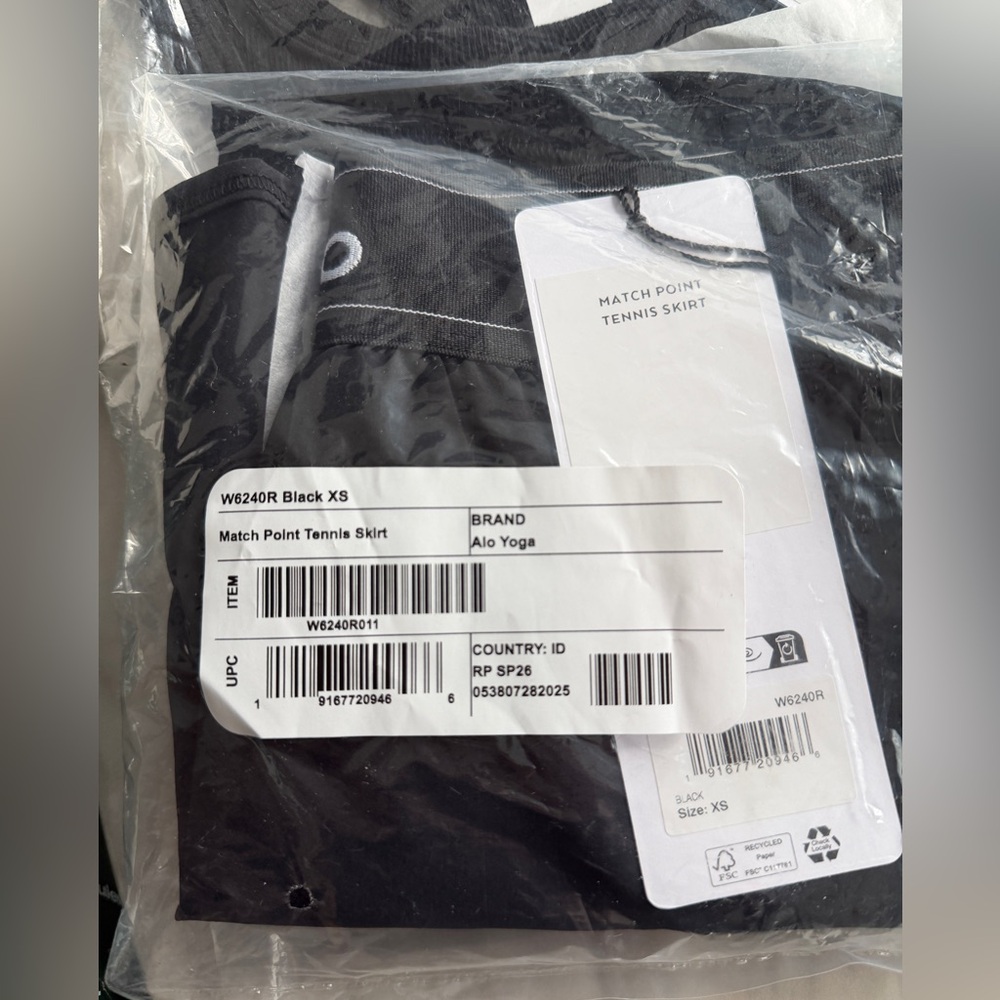NWT ALO Yoga Black Match Point Tennis Skirt, XS - Picture 3 of 8